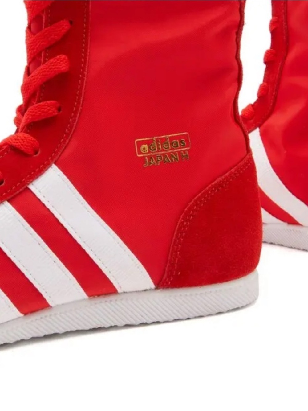 ADIDAS JAPAN H 9.5 Sneakers High Top Boxing Red White & Gold Metallic NWT no box - Picture 6 of 7